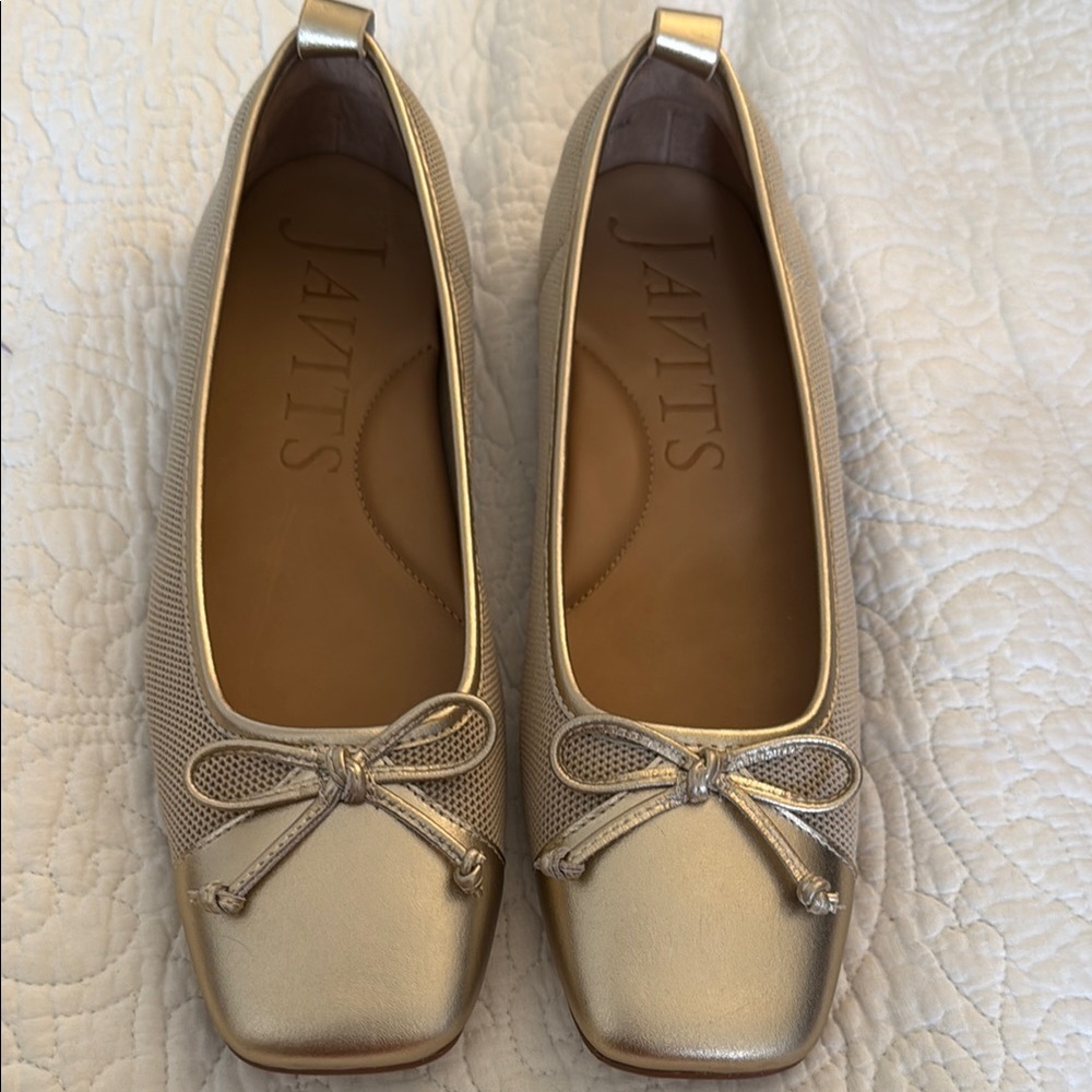 Women's Gold Ballet Flats